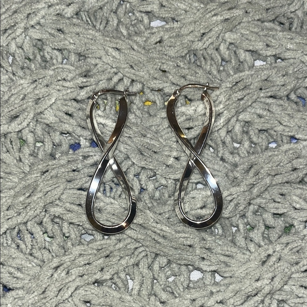 Elegant Silver Infinity Hoop Earrings
